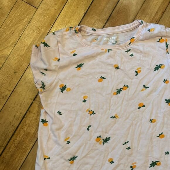 Old Navy Girl’s Light Pink Softest Tee with Orange Slices Size Large (10-12) - Picture 4 of 6